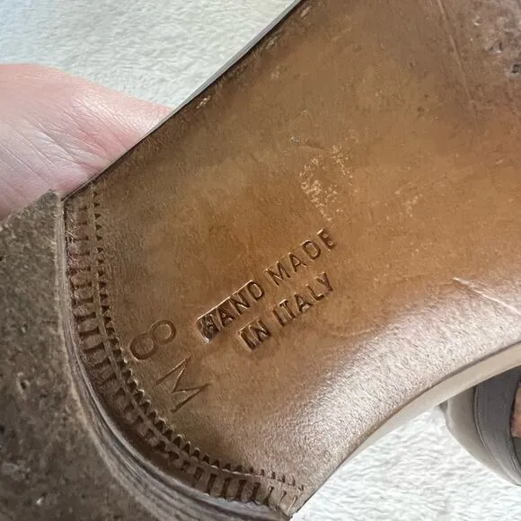 Bruno Magli vintage men’s madras Chester Taupe size 8M leather Loafers Shoes