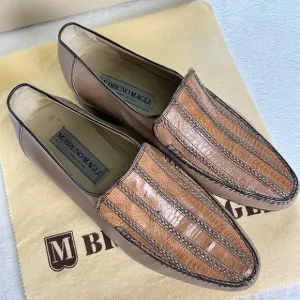 Bruno Magli vintage men’s madras Chester Taupe size 8M leather Loafers Shoes
