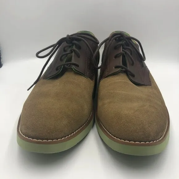 Buks by Walk Over Men's Tan Brown Suede Leather Saddle Derby Size 11.5 Lace Up