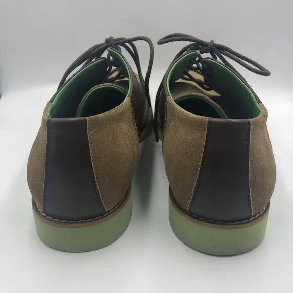 Buks by Walk Over Men's Tan Brown Suede Leather Saddle Derby Size 11.5 Lace Up