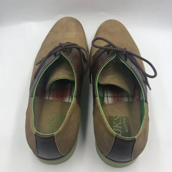 Buks by Walk Over Men's Tan Brown Suede Leather Saddle Derby Size 11.5 Lace Up