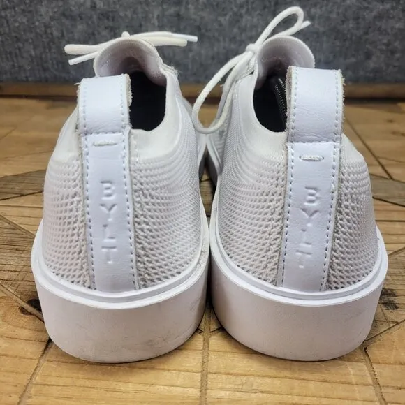BYLT Mens Lido Knit Sneakers Shoes White Synthetic Lace Up Size 12 Comfort
