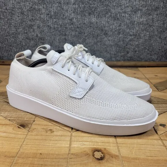 BYLT Mens Lido Knit Sneakers Shoes White Synthetic Lace Up Size 12 Comfort