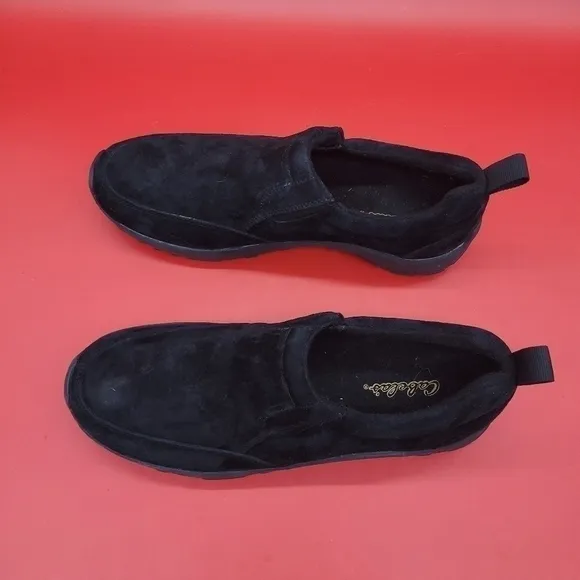 Cabela's Shoes Mens 10.5 M Suede Leather Slip On Moccasins Black