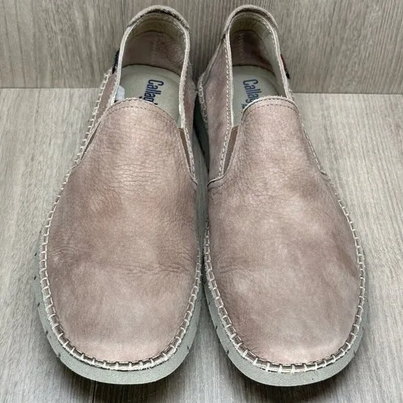 CallagHan Shoes Men 43 US9 Abiatar Slip On Mocassins Loafers Leather Sand 84701
