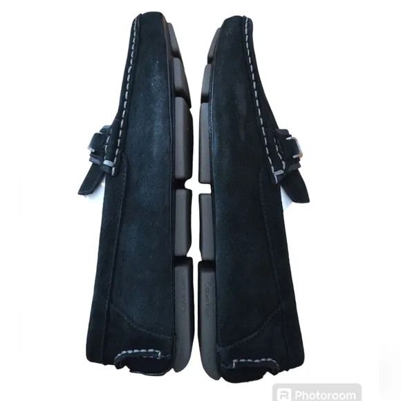 Calvin Klein Mario Suede Black Loafers Size 9M
