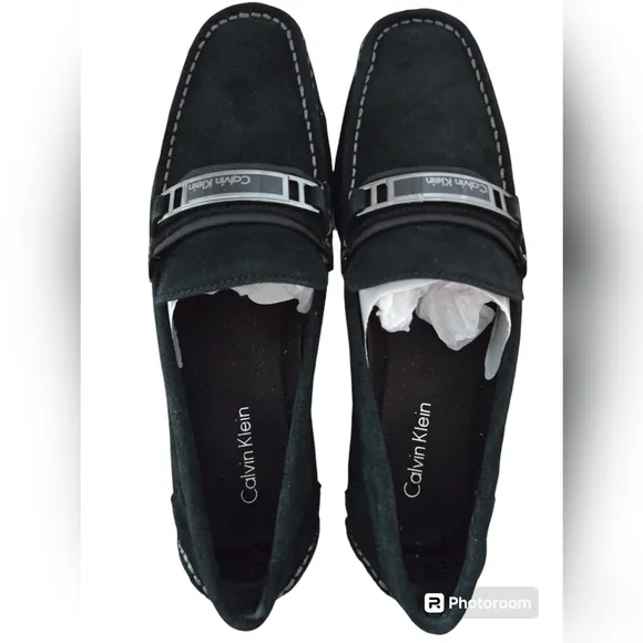 Calvin Klein Mario Suede Black Loafers Size 9M