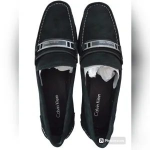 Calvin Klein Mario Suede Black Loafers Size 9M