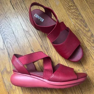 Camper Red Balloon Sole Sandals Elastic Bands 41