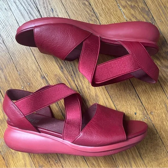 Camper Red Balloon Sole Sandals Elastic Bands 41