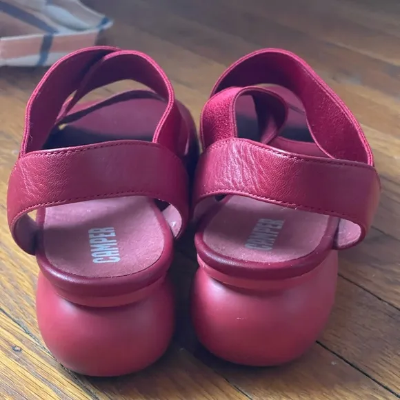 Camper Red Balloon Sole Sandals Elastic Bands 41