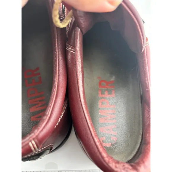 Camper Shoes Burgundy Leather Size EU 41