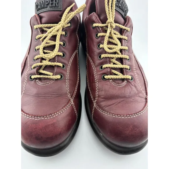 Camper Shoes Burgundy Leather Size EU 41