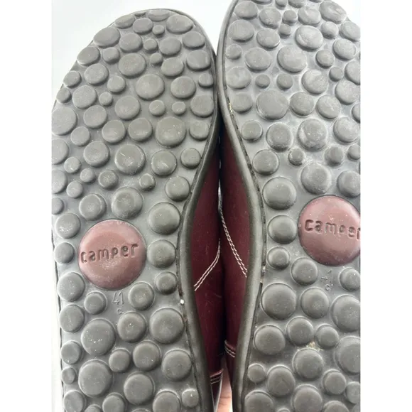 Camper Shoes Burgundy Leather Size EU 41