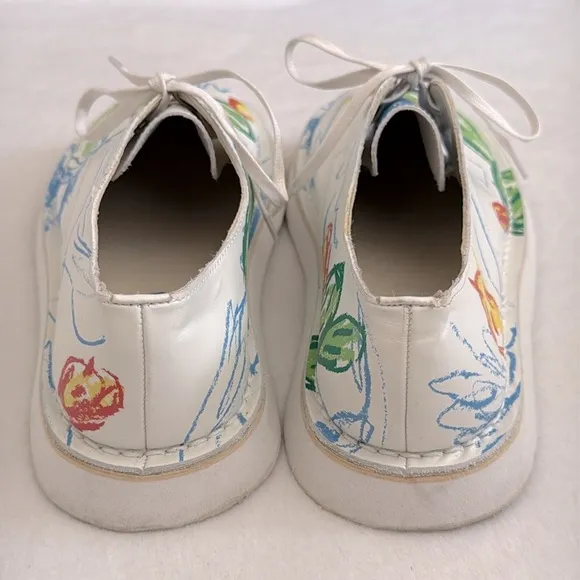 Camper | Twins Brother Polze Cactus Print Calfskin Leather Lace Up Sneaker Shoes