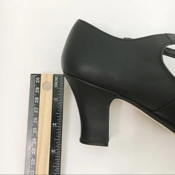 Capezio 653 Big Girls Womens SZ 4 Manhattan Character Black Dance Shoes Heels
