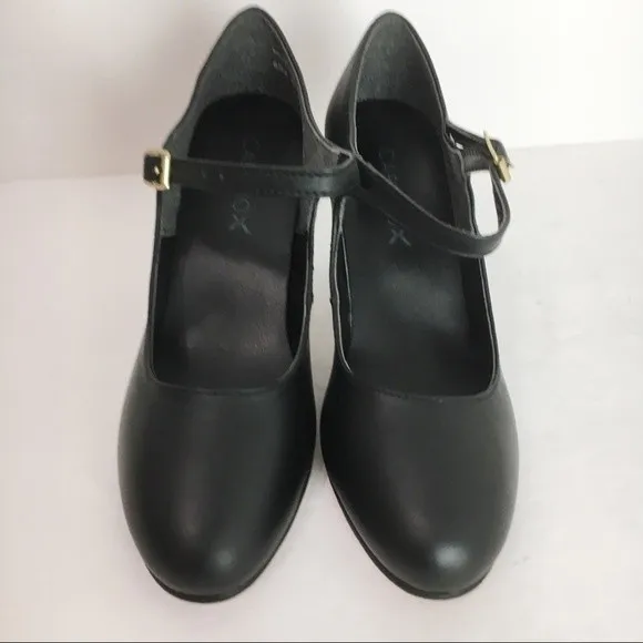 Capezio 653 Big Girls Womens SZ 4 Manhattan Character Black Dance Shoes Heels