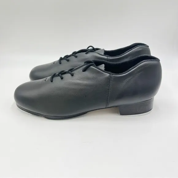Capezio Women's CG19 Cadence Black Leather Lace Up Oxford Tap Dance Shoes 11 NEW