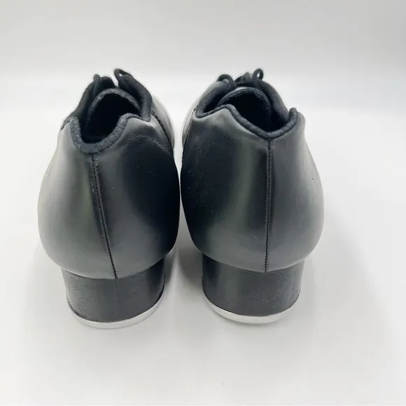Capezio Women's CG19 Cadence Black Leather Lace Up Oxford Tap Dance Shoes 11 NEW
