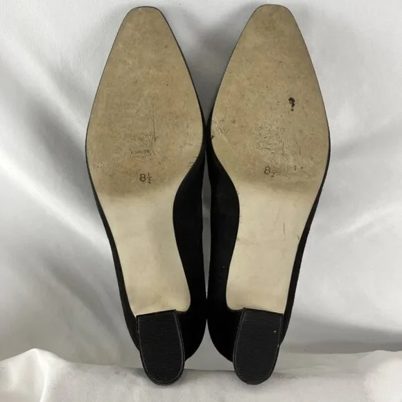 Career Moves Avila Vintage 90s Suede Ballerina Block Heel Shoes