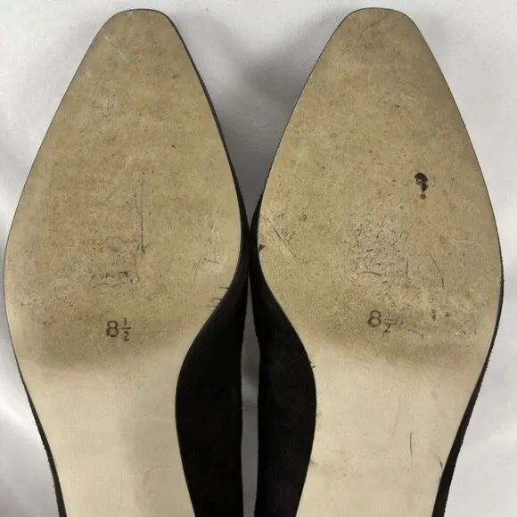 Career Moves Avila Vintage 90s Suede Ballerina Block Heel Shoes