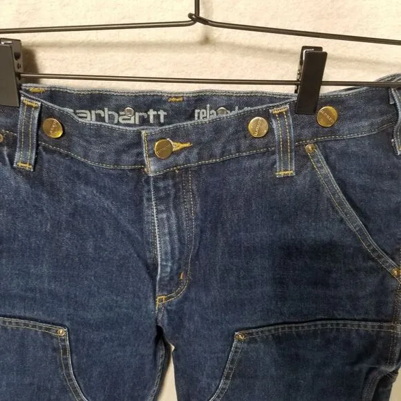 Carhartt Double Knee Denim Relax Stretch Jeans 34x32 Made In Mexico 103890 L10