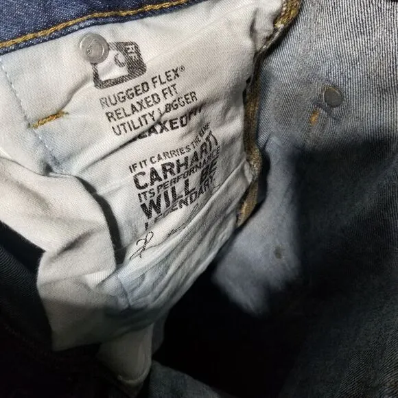 Carhartt Double Knee Denim Relax Stretch Jeans 34x32 Made In Mexico 103890 L10