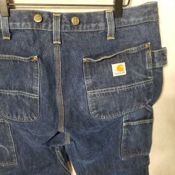 Carhartt Double Knee Denim Relax Stretch Jeans 34x32 Made In Mexico 103890 L10