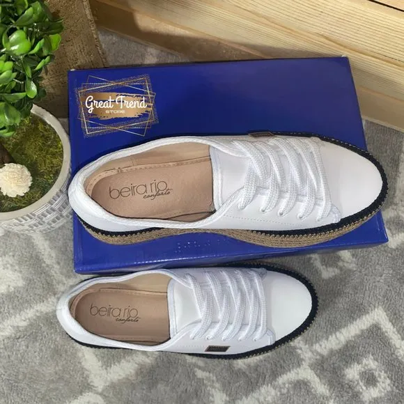 Casual Sneaker Espadrille Wedge White Napa Turim