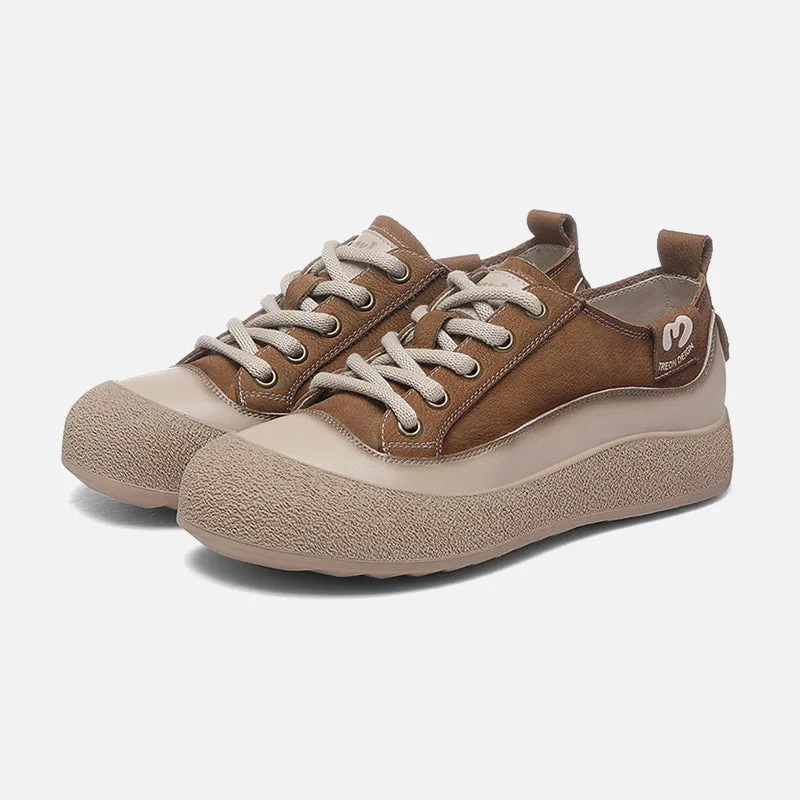 Casual Top Layer Leather Sneakers