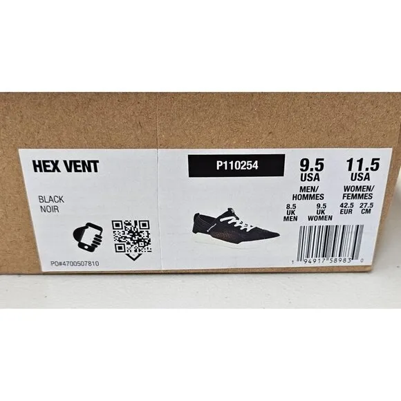Caterpillar Hex CAT Black White Sole Men's Shoes Size 9.5