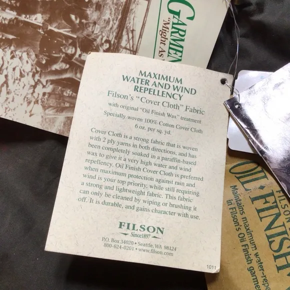 C.C. Filson Foul Weather Rain Pants Cover Cloth Oil Finish Tin Wind Repellent XL