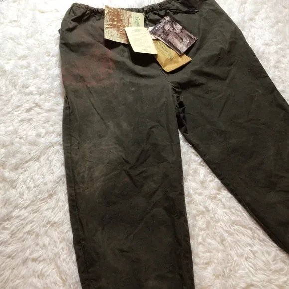 C.C. Filson Foul Weather Rain Pants Cover Cloth Oil Finish Tin Wind Repellent XL