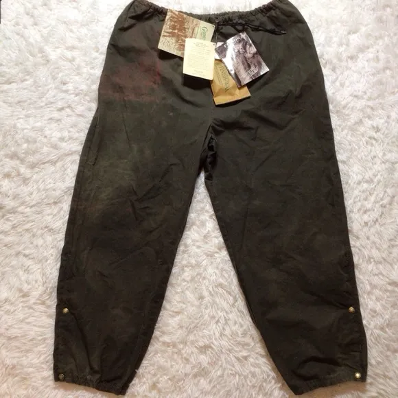 C.C. Filson Foul Weather Rain Pants Cover Cloth Oil Finish Tin Wind Repellent XL