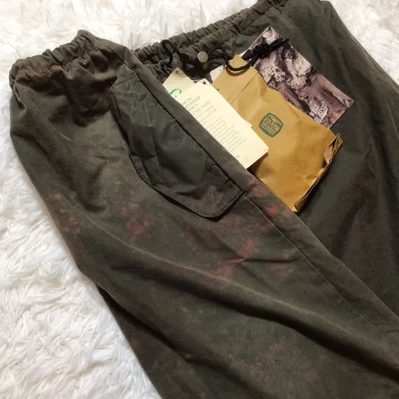 C.C. Filson Foul Weather Rain Pants Cover Cloth Oil Finish Tin Wind Repellent XL