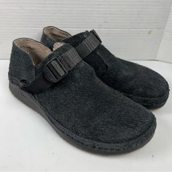 Chaco Paonia Suede Clogs Black Gray Shoes Mens Size 10