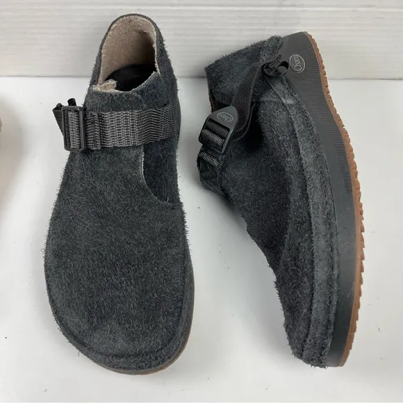Chaco Paonia Suede Clogs Black Gray Shoes Mens Size 10