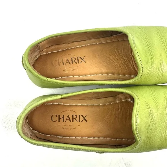 Charix Shoes 35 Pistachio Lime Green Loafer Slip On Womens Comfort