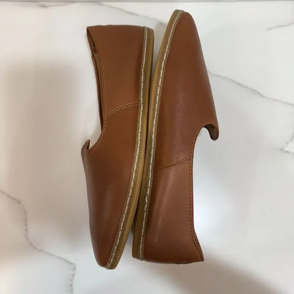 Charix Slip-On Loafer Shoes Handmade Leather Comfort Camel Womens 46 / US 14