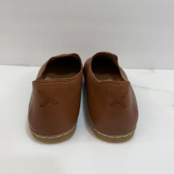 Charix Slip-On Loafer Shoes Handmade Leather Comfort Camel Womens 46 / US 14