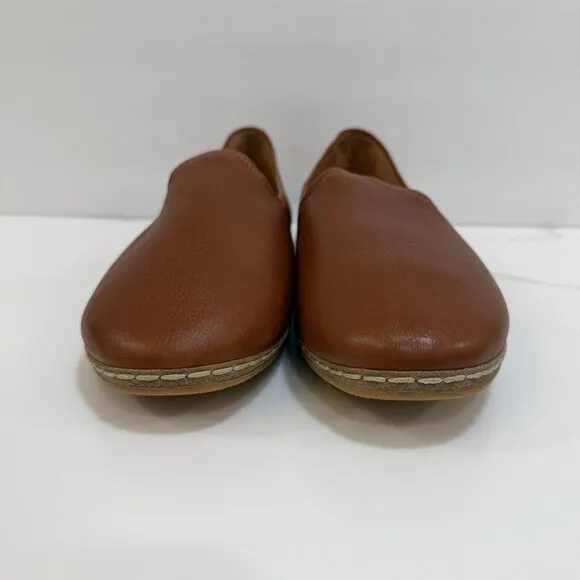 Charix Slip-On Loafer Shoes Handmade Leather Comfort Camel Womens 46 / US 14