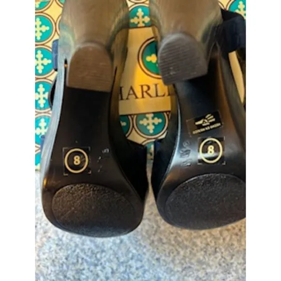 Charleston Shoe Co. Ponte Vedra Navy Blue Coco Sz 8 Heels NWT