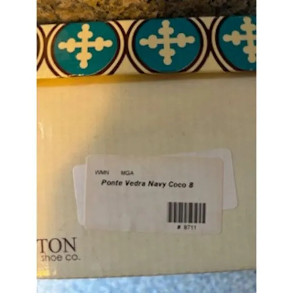 Charleston Shoe Co. Ponte Vedra Navy Blue Coco Sz 8 Heels NWT