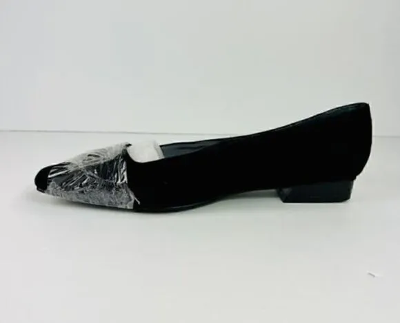 CHINESE Laundry Rhoda Suede Shoes Black Silver Buckle Size 8.5 NIB