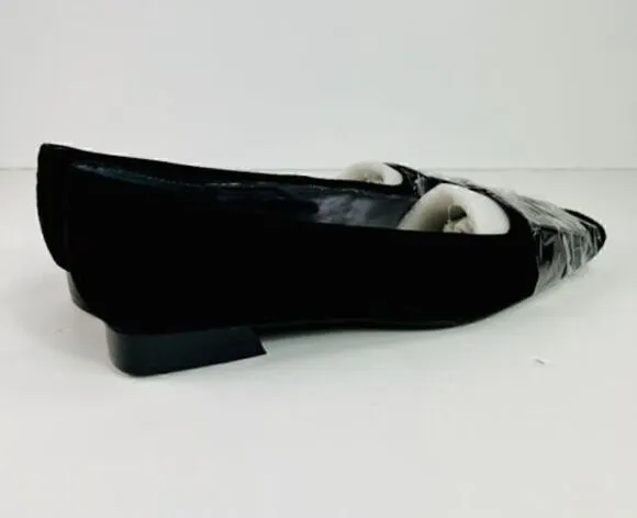 CHINESE Laundry Rhoda Suede Shoes Black Silver Buckle Size 8.5 NIB