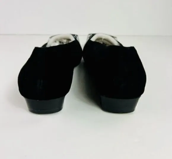 CHINESE Laundry Rhoda Suede Shoes Black Silver Buckle Size 8.5 NIB