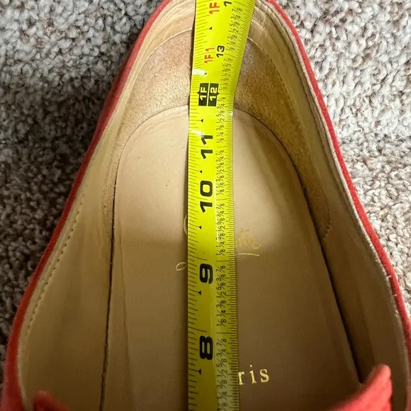 Christian Louboutin Men's Orange Suede Double Monk Strap Shoes