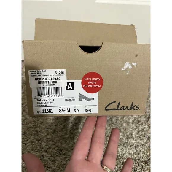 CLARKS ARTISAN &quot;Rosalyn Belle&quot; Black Dress Pump Comfort Size 8.5 MSRP $109.99
