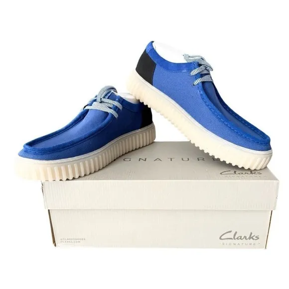 Clarks Blue Loafers with Textured Sole Torhill LoNavy Combi Blue Slip-On 12