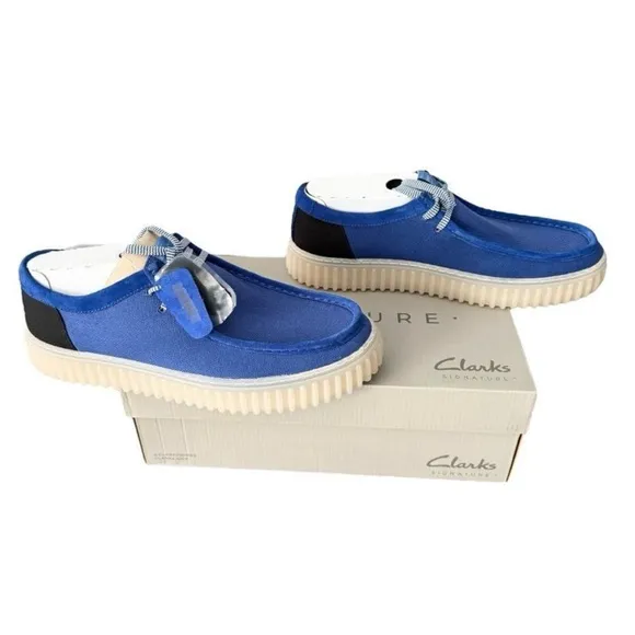 Clarks Blue Loafers with Textured Sole Torhill LoNavy Combi Blue Slip-On 12